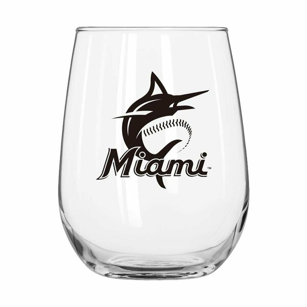 Logo Chair 16 oz Major League Baseball Miami Marlins Gameday Curved Beverage Glass 512-G16CB-1